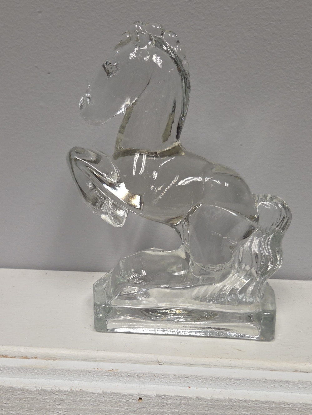 Clear Glass Horse Figurine - Elegant Home Art Accent